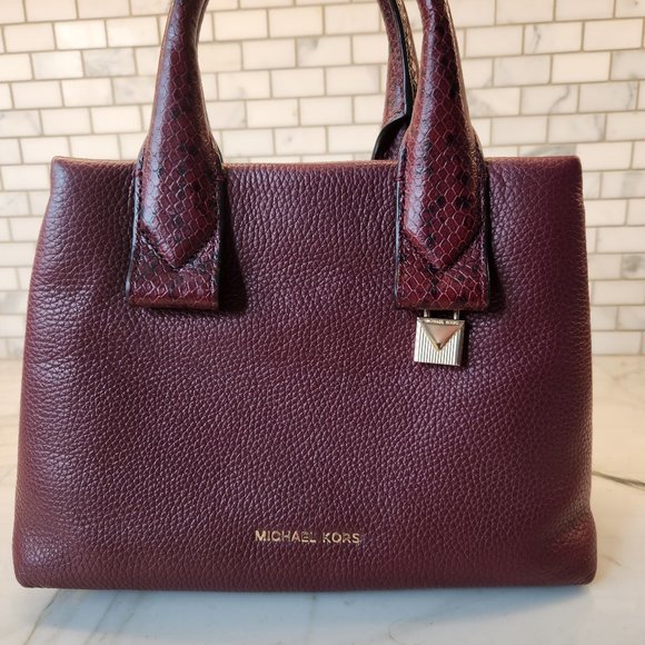 Michael Kors Rollins Small Python-Embossed Leather Satchel - Picture 1 of 4